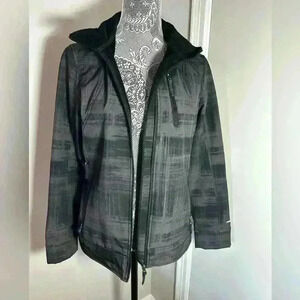 Free Country Women’s Y2K Ski Jacket Black/gray Plaid. Zipper Pockets.
